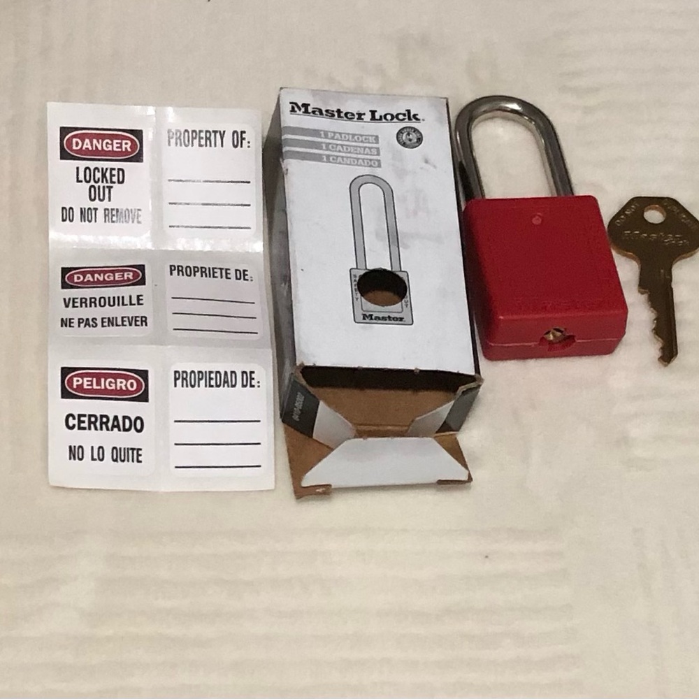 Master Lock Red Safety Padlock with Key